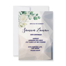Elegant White Rose Floral 10th Birthday