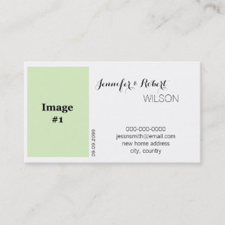 Elegant white rose flower wedding new address business card