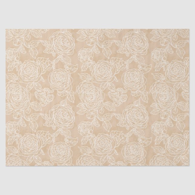 Elegant White Rose Gift Tissue Paper (Front)