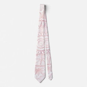 Elegant White Rose Gold Eye Sun Moon Mandala Tie