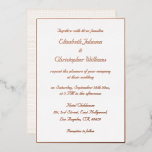 Elegant White Rose Gold Modern Custom Wedding