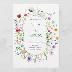 Elegant White Rose Invitation