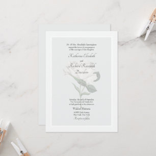 Elegant White Rose One Venue Wedding Invitation