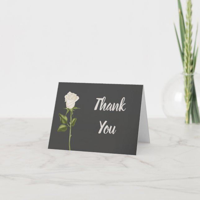 Elegant White Rose Thank You (Front)