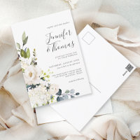 Elegant White Roses and Hydrangeas Wedding