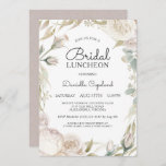 Elegant White Roses Bridal Luncheon Invitation<br><div class="desc">Elegant white roses, rosebuds and greenery surround your text beautifully with a floral frame in this lovely watercolor bridal luncheon invitation. If you wish to change the title text to a brunch or shower, simply edit the text accordingly. Personalize the details using the easy to use text template. You can...</div>