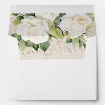 Elegant White Roses Bridal Shower Lined