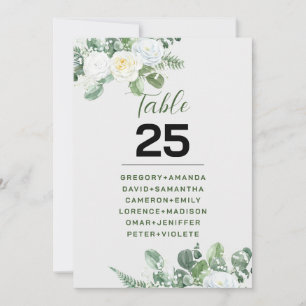 Elegant White Roses & Greenery Table No Invitation