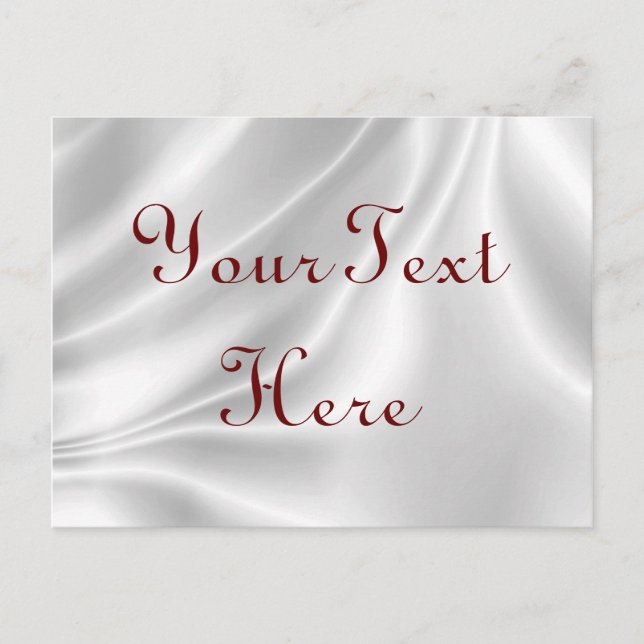 Elegant White Satin Postcards (Front)