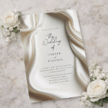 Elegant white Satin wedding invitation<br><div class="desc">A luxurious white satin-inspired wedding invitation featuring softly draped fabric for a timeless,  elegant look. The backside includes the phrase “Forever begins here, ” which can be customized or removed to suit your style. Perfect for couples who love modern simplicity with a touch of luxury.</div>