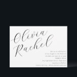 Elegant White Script Calligraphy Bat Mitzvah Invitation<br><div class="desc">This contemporary bat mitzvah invitation features a minimalist horizontal composition and a beautiful script calligraphy in black on a white background.</div>