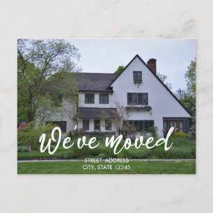 Elegant White Script New House Warming Photo Announcement Postcard