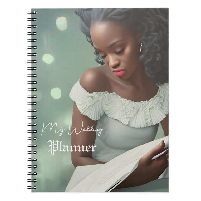 Elegant White Script Wedding Journal  (Front)
