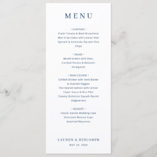 Elegant White Serif Wedding Menu