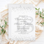 Elegant White Silver Grey Glitter 18th Birthday Invitation<br><div class="desc">Elegant 18th birthday party invitation in white with grey and silver glitter and an elegant calligraphy font.</div>