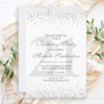 Elegant White Silver Grey Glitter 21st Birthday  Invitation<br><div class="desc">Elegant 21st birthday party invitation for women in white with silver glitter and a beautiful calligraphy font.</div>