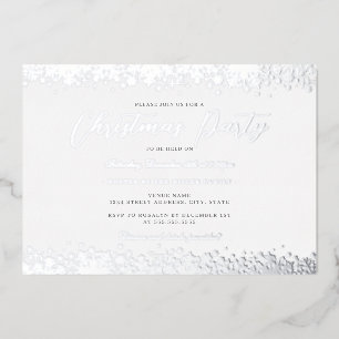 Elegant White Silver Snowflake Christmas Party