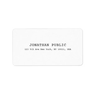 Elegant White Simple Template Classic Look Retro Label
