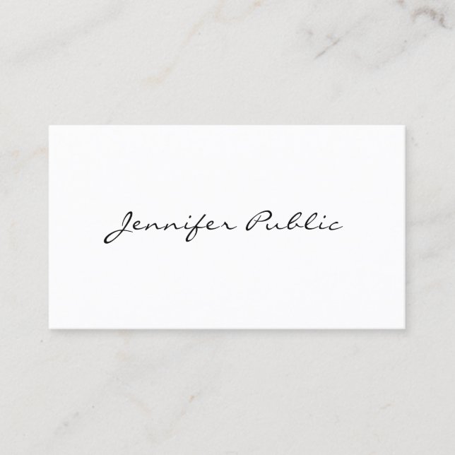 Elegant White Simple Template Minimalist Modern Business Card (Front)