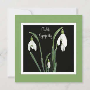 Elegant white snowdrop flowers fine art sympathy card