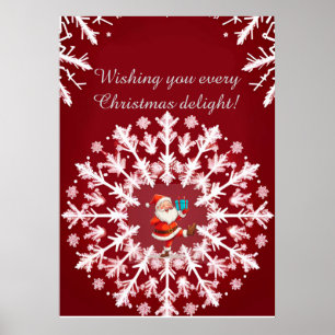 Elegant White Snowflake Design Poster