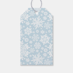 Elegant White Snowflakes (Frost Blue) Gift Tags