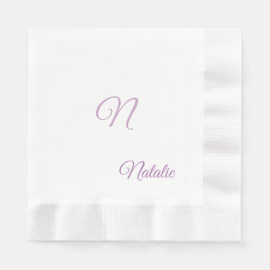 Elegant white solid colour monogrammed Napkins