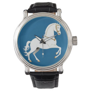🐎 Elegant White Stallion Classic Horse Luxury Art Watch