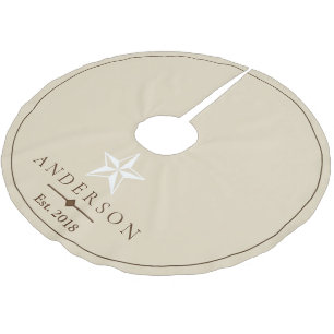 Elegant White Star   Personalized Brushed Polyester Tree Skirt