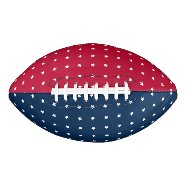 Elegant White Stars Pattern on Red and Navy Blue Football (Front)