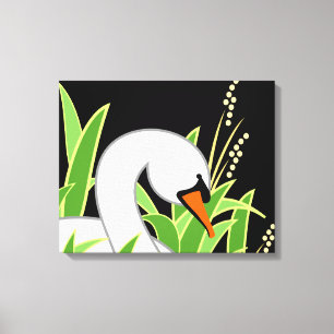 Elegant White Swan Canvas Print