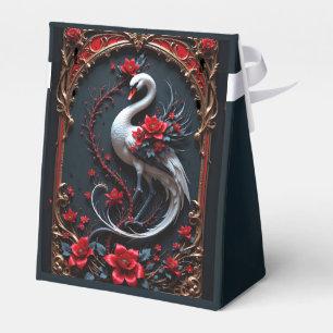 Elegant White Swan Wedding Collection Favor Box