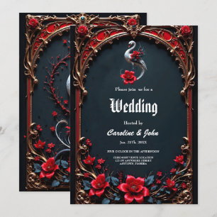 Elegant White Swan Wedding Collection Invitation