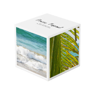 Elegant White Tropical Cube