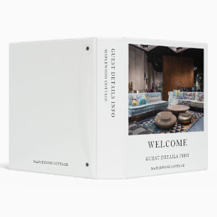 Elegant White Vacation Rental Guest Guide Binder