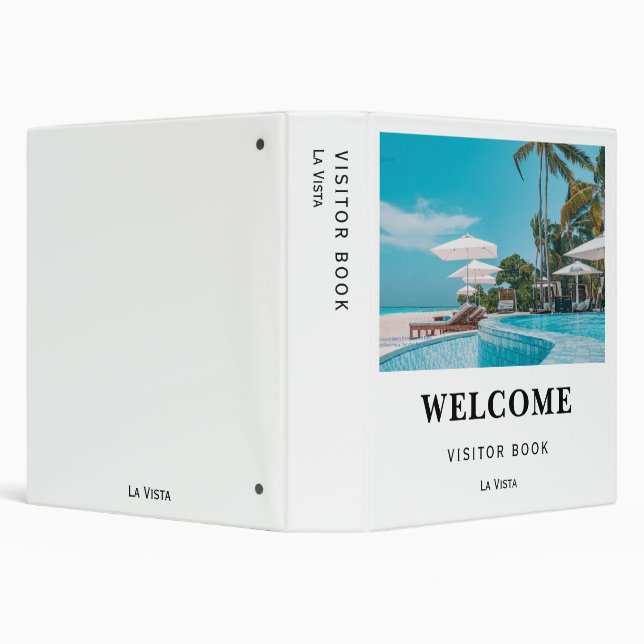 Elegant White | Vacation Rental Guest Information Binder (Background)