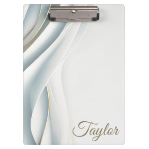 Elegant White Vail Personalized Clipboard