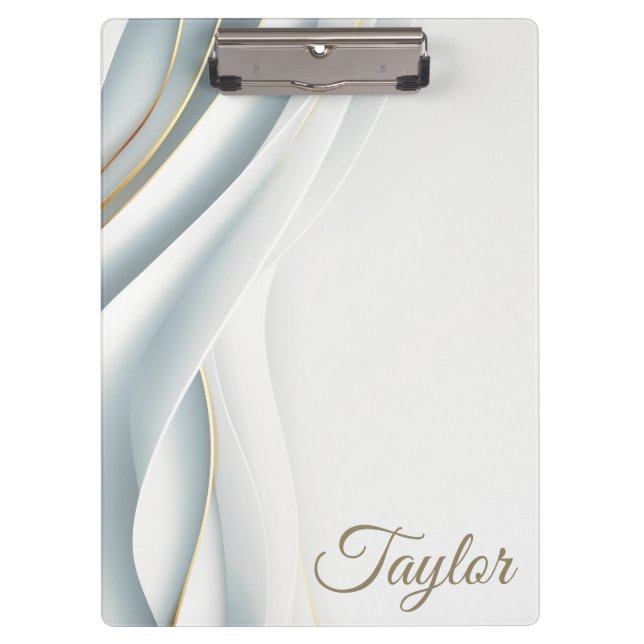 Elegant White Vail Personalized Clipboard (Front)