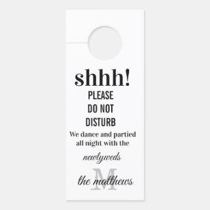 Elegant White Wedding Hotel Do Not Disturb Door Hanger