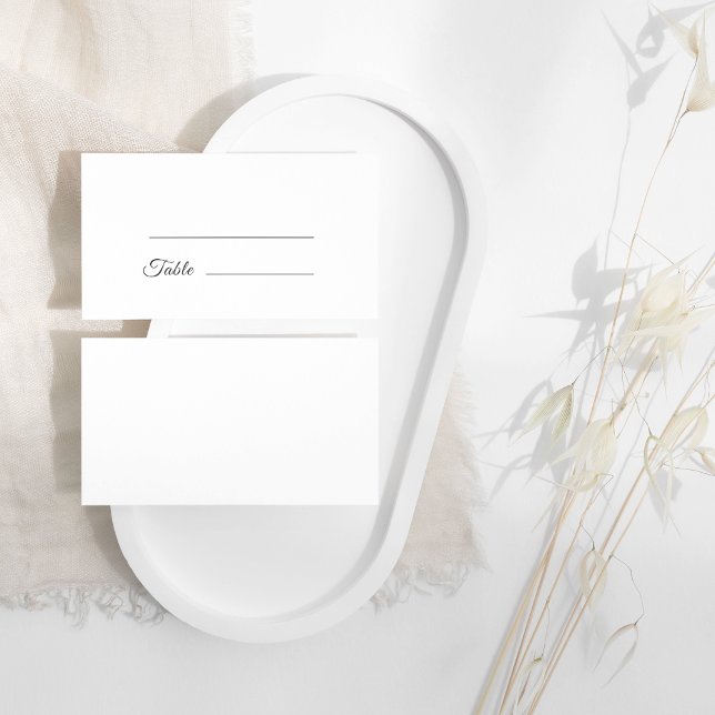 Elegant White Wedding Place Card (Creator Uploaded)