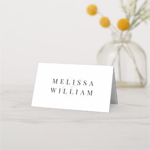 Elegant White Wedding Place Card