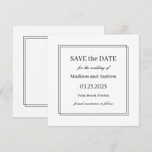 Elegant White Wedding Save the Date Invitation