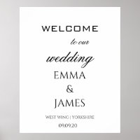 Elegant White Wedding Welcome Personalised 
