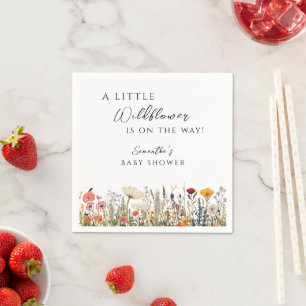Elegant White Wildflower Bloom Baby Shower Napkin