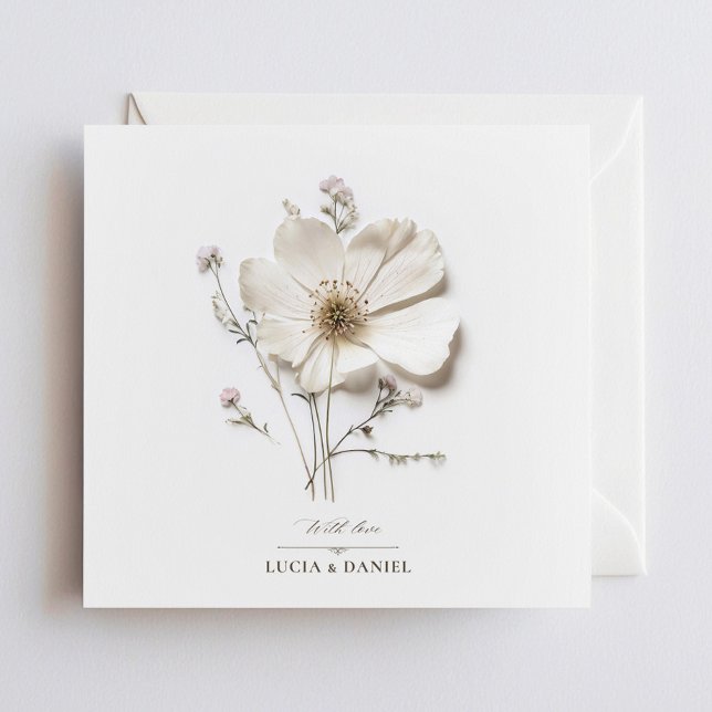 Elegant White Wildflower Chic Square Wedding Invitation (Creator Uploaded)
