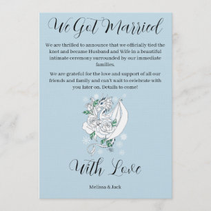 Elegant White Winter Fantasy Dragon Roses Wedding Invitation