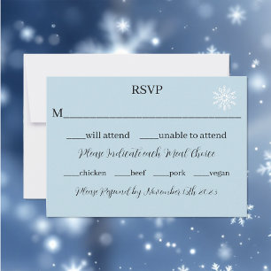 Elegant White Winter Fantasy Dragon Roses Wedding RSVP Card