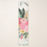 Elegant White Winter Floral & Gold Glitter Dots Scarf<br><div class="desc">Whimsy, girly pink and yellow winter flowers, and red berries hand paint magical design, elegant gold glitter sparkles dots, featuring a collection of stylish winter Christmas pink hand drawn brush strokes flowers and red berries, green, mint and grey leaves faded pattern, shining gold glitter sparkles confetti dots, white sparkling light...</div>