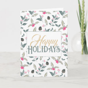 Elegant White Winter floral Watercolor Christmas Card