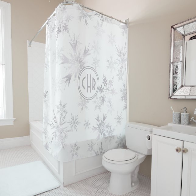 Elegant White Winter Snowflakes (In Situ)